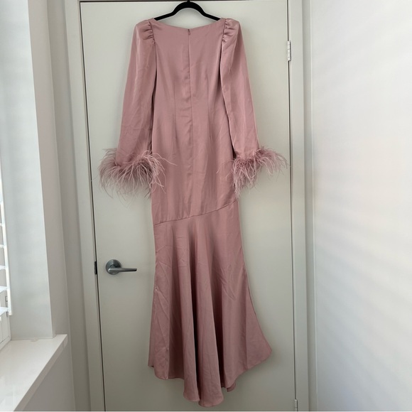 NWOT De La Vali Tupelo Satin Midi Dress Pink 4 - Picture 7 of 16